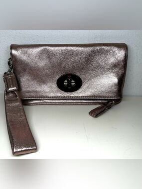 Coach Metallic Rose Bronze Clutch Wristlet